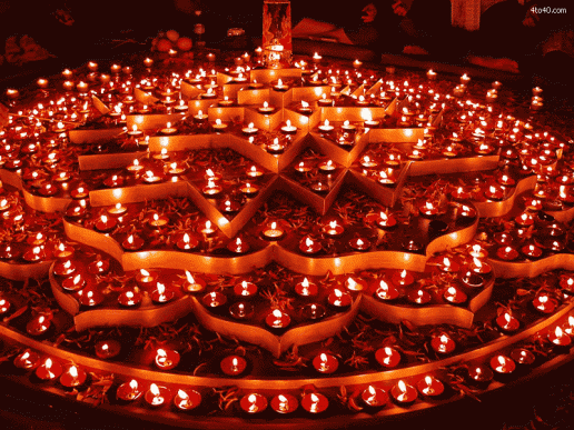 diwali candles mandala