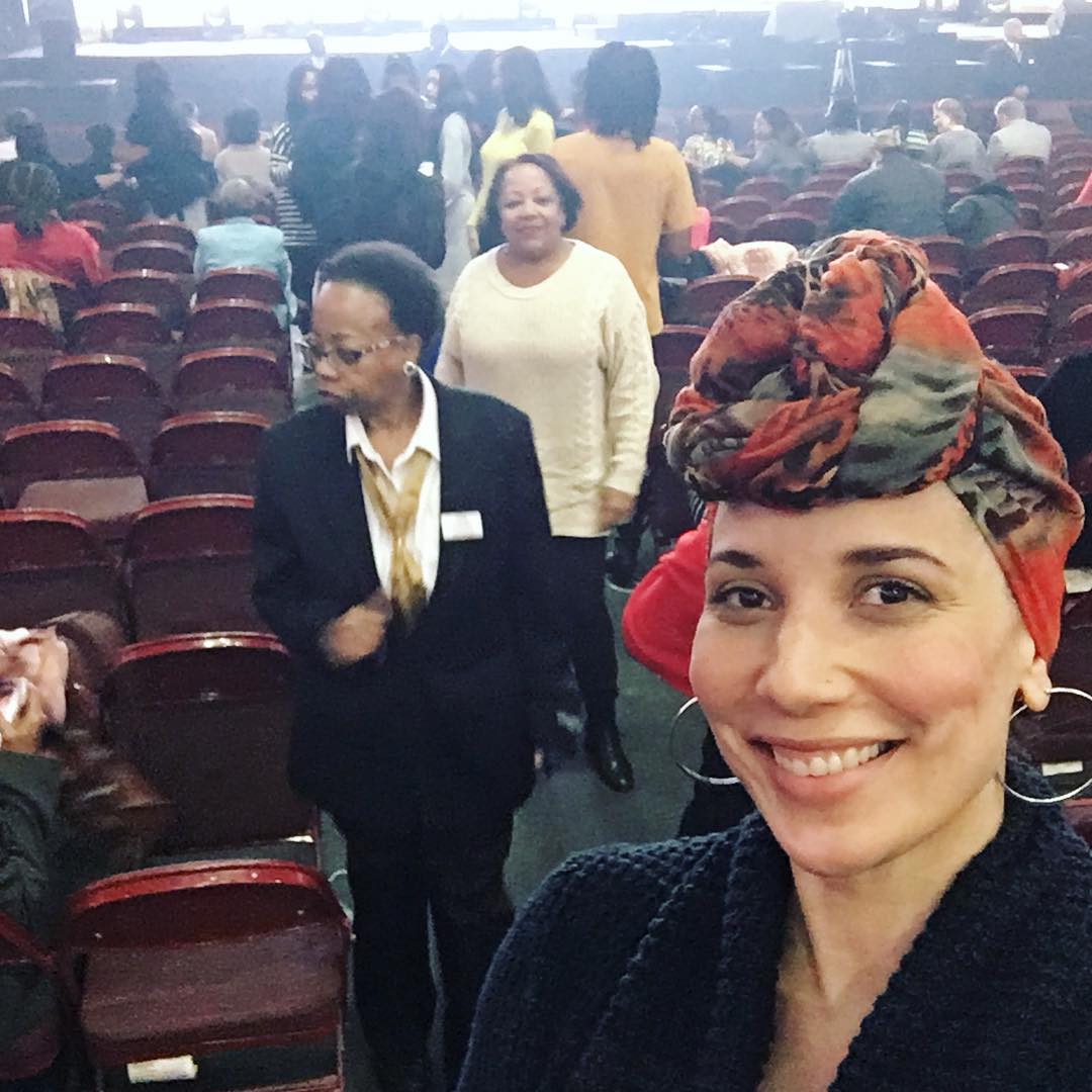 My goofy pre-event grin at the Becoming Book Tour in Philly